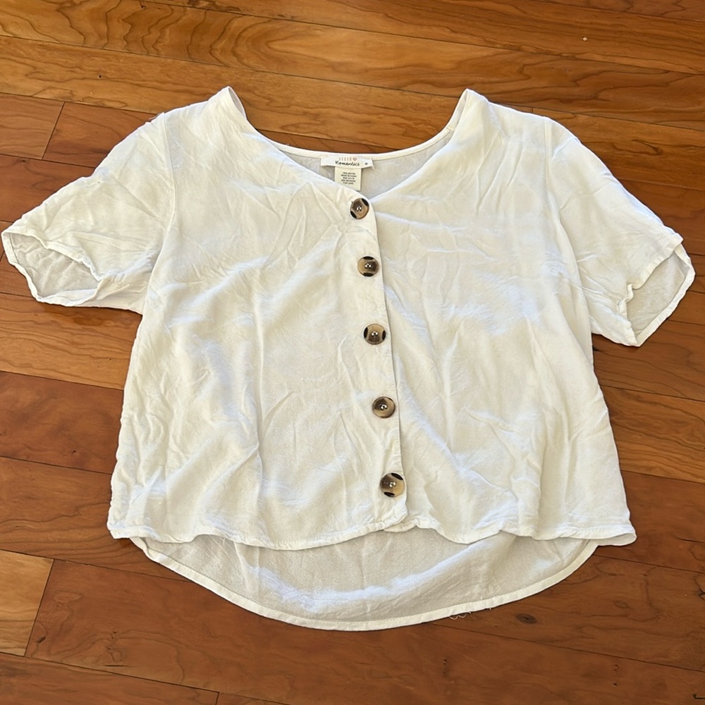 white button down blouse